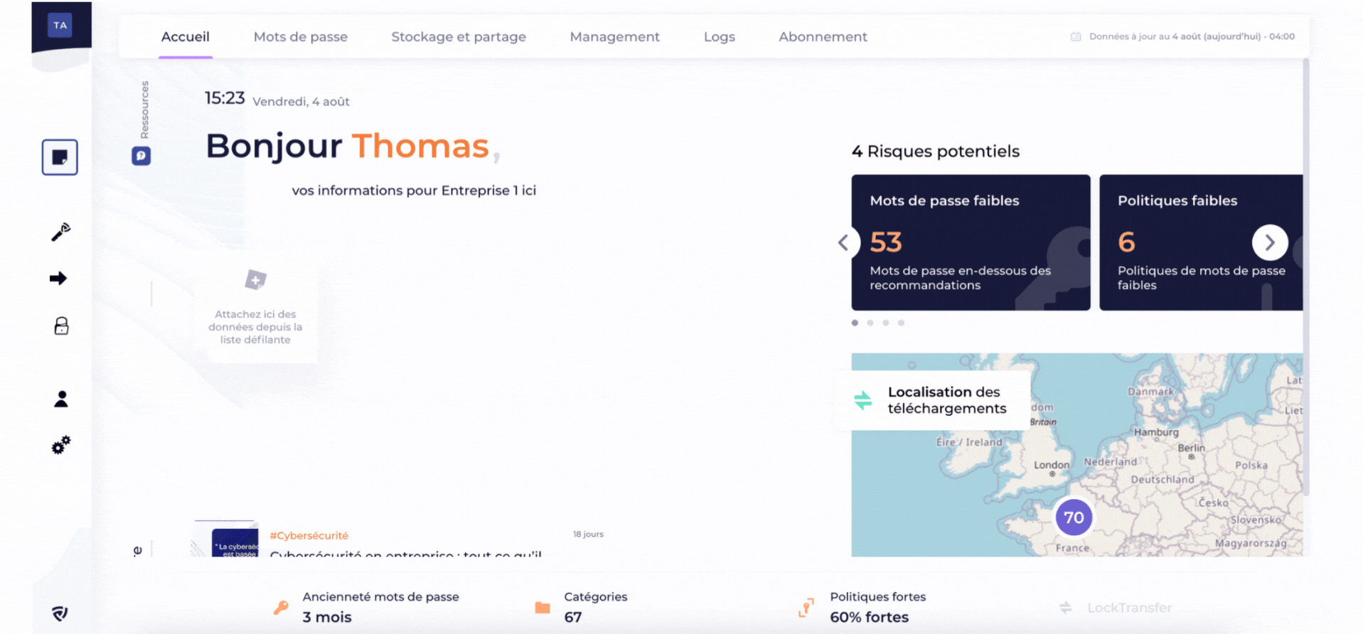 Dashboard LockPass Management
