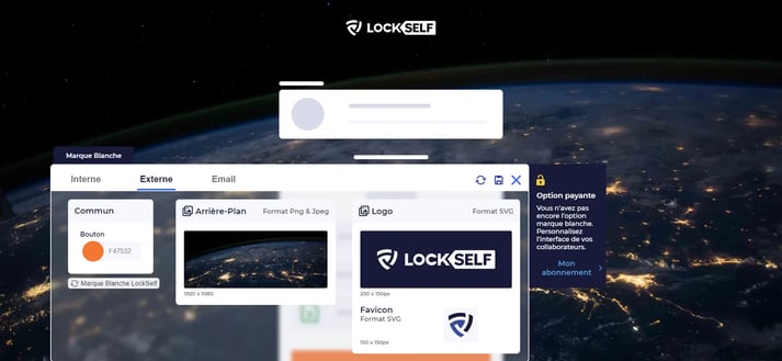 Marque blanche- Personnalisation Interface LockTransfer